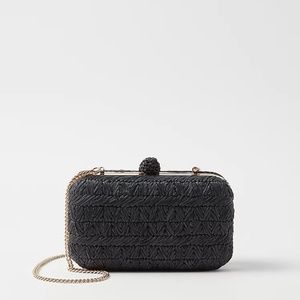 Adorable Ann Taylor Black Raffia Clutch